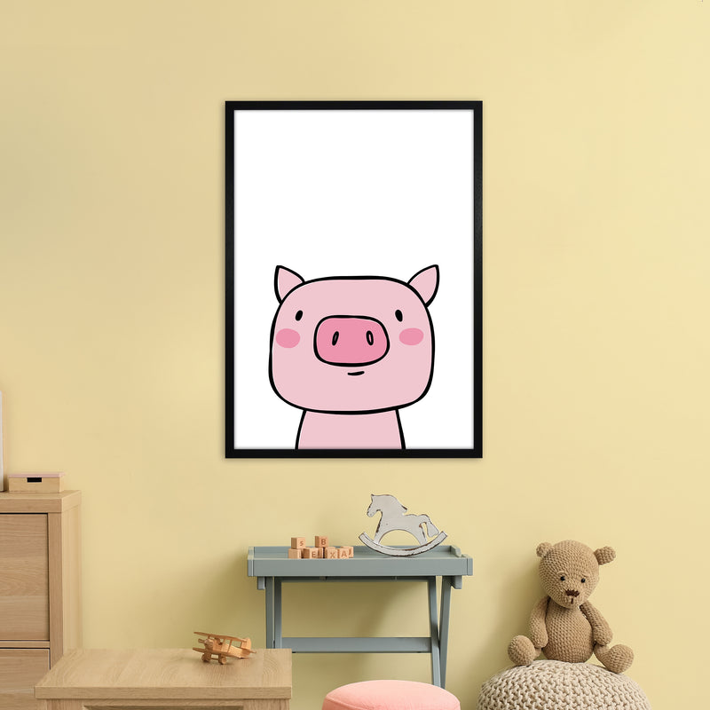 Pig  Art Print by Pixy Paper A1 White Frame