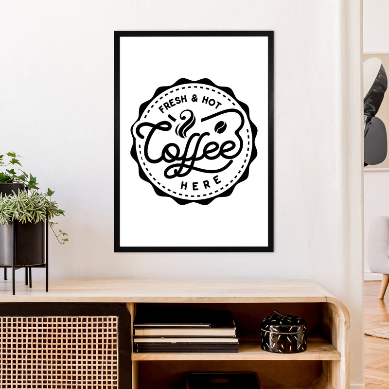 Fresh And Hot Coffee  Art Print by Pixy Paper A1 White Frame