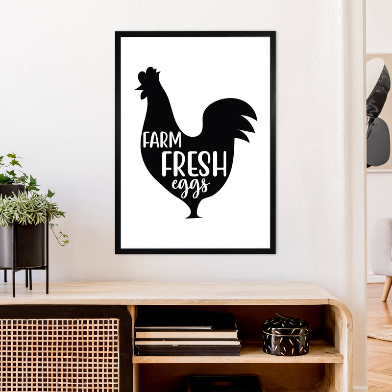 Farm Fresh Eggs  Art Print by Pixy Paper A1 White Frame