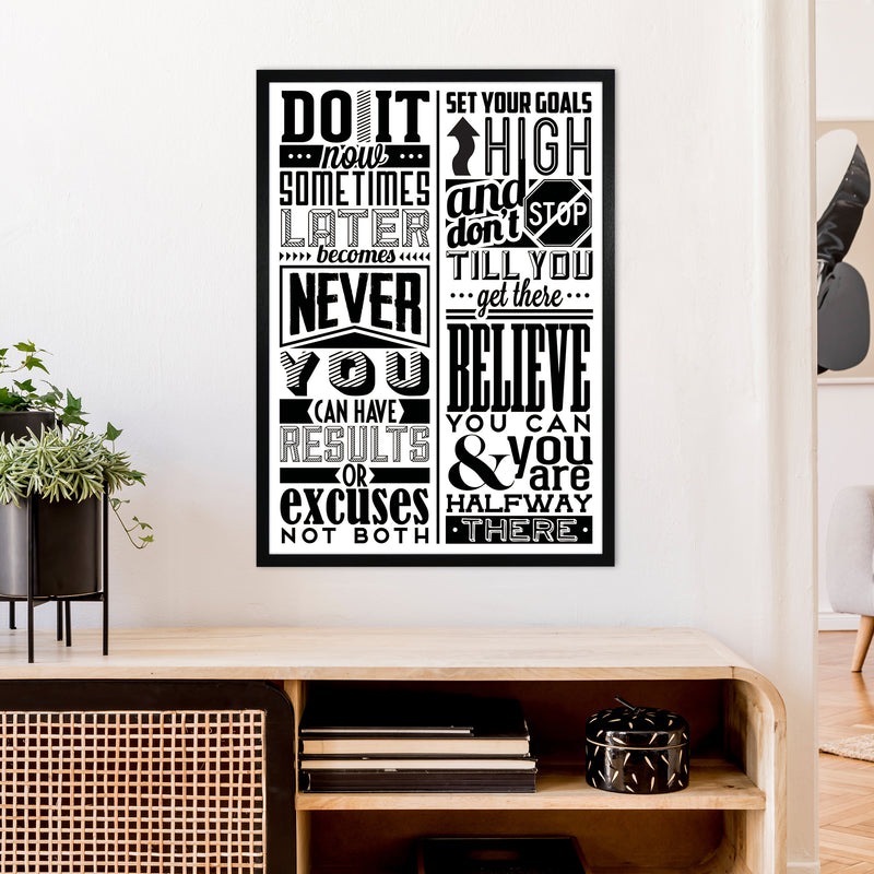 Do It Now Vintage  Art Print by Pixy Paper A1 White Frame