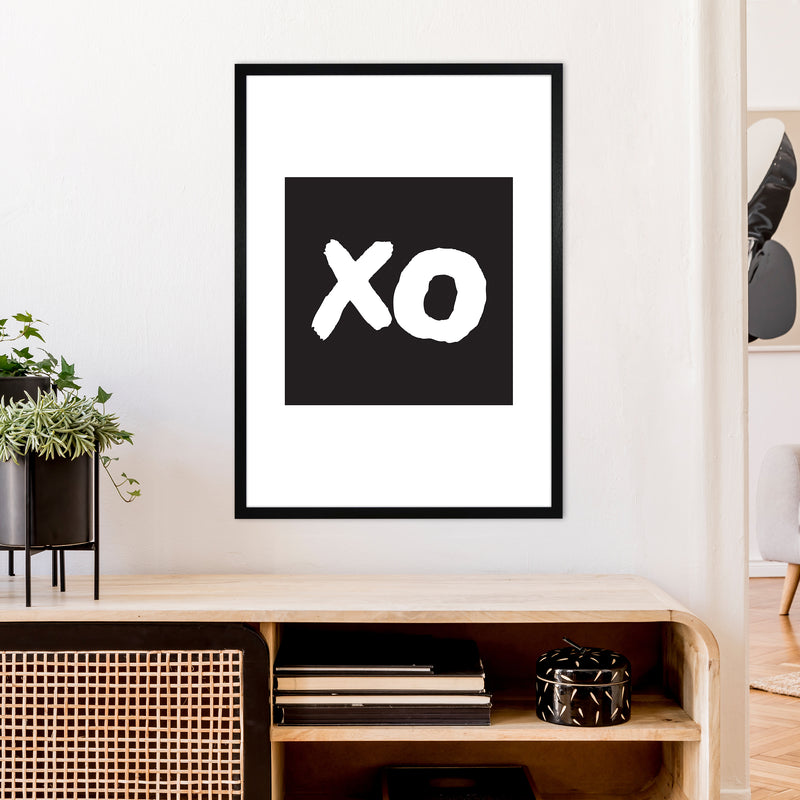 Xo Black Box  Art Print by Pixy Paper A1 White Frame