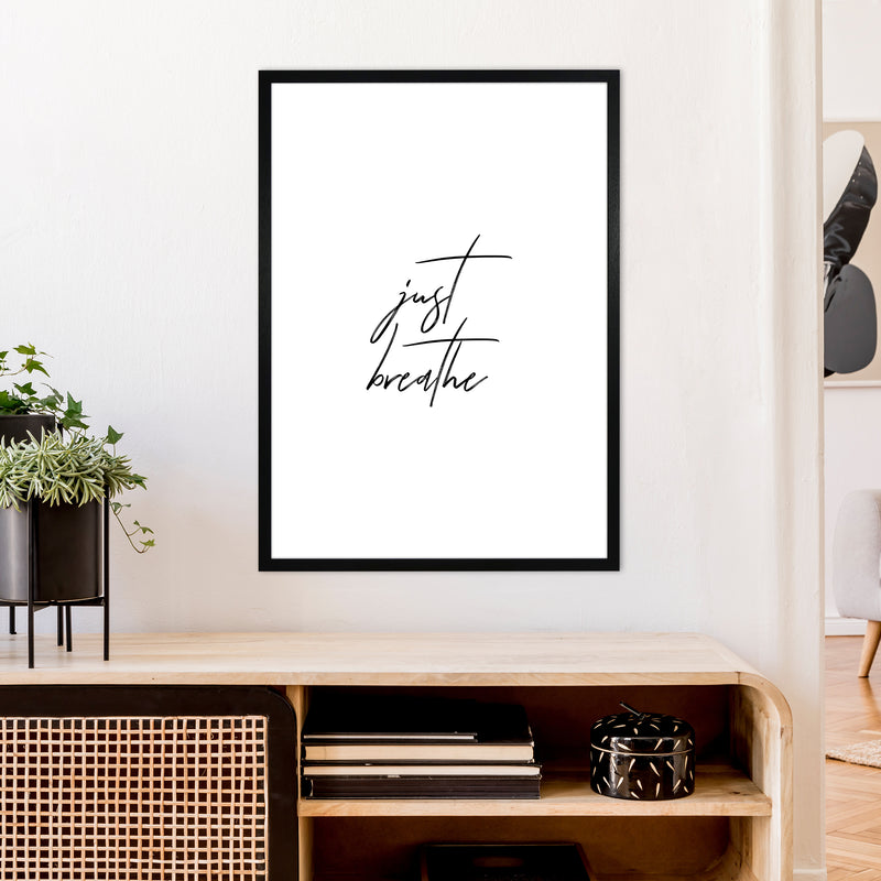Just Breathe  Art Print by Pixy Paper A1 White Frame
