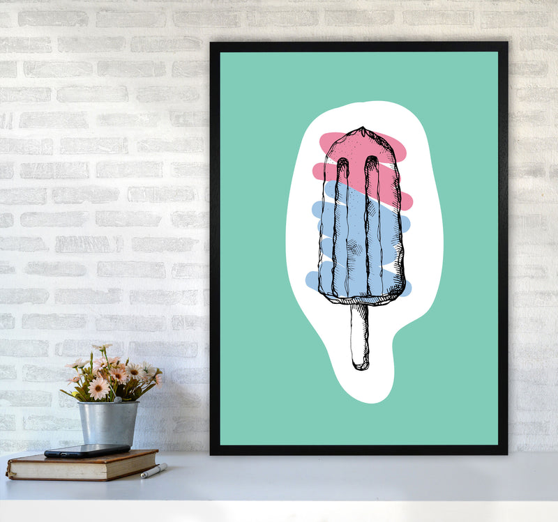 Kitchen Pop Ice Lolly Mint Art Print by Pixy Paper A1 White Frame