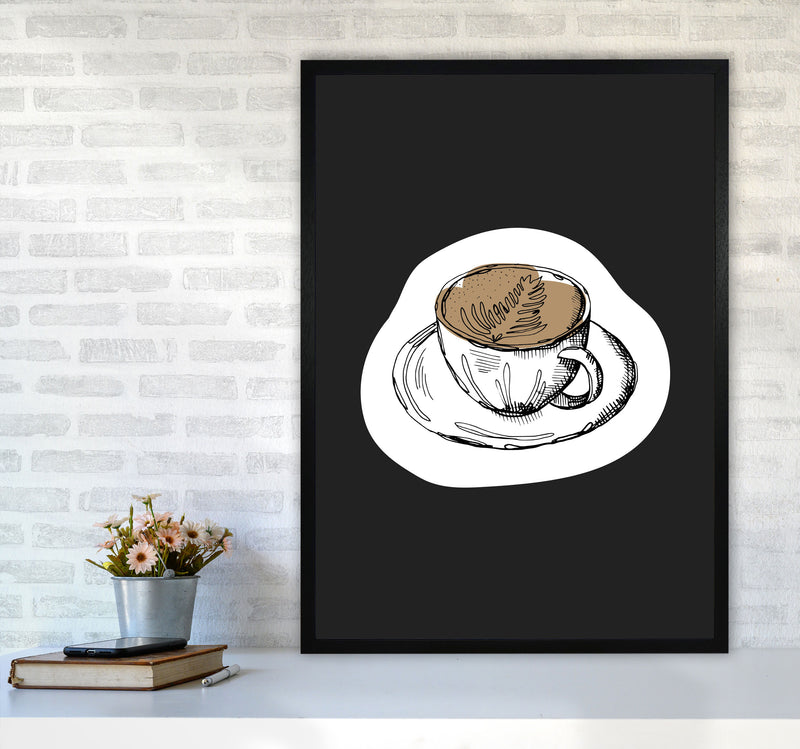 Kitchen Pop Coffee Off Black Art Print by Pixy Paper A1 White Frame