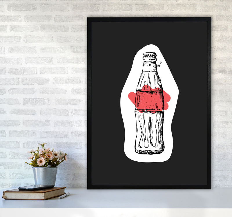 Kitchen Pop Cola Off Black Art Print by Pixy Paper A1 White Frame