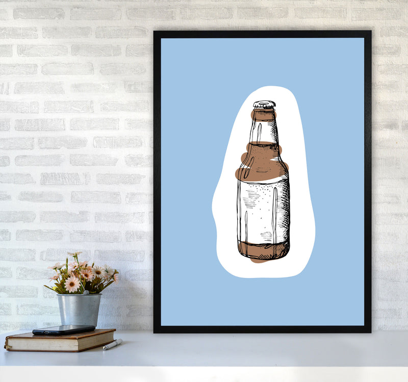 Kitchen Pop Beer Blue Art Print by Pixy Paper A1 White Frame