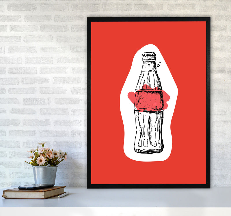 Kitchen Pop Cola Red Art Print by Pixy Paper A1 White Frame