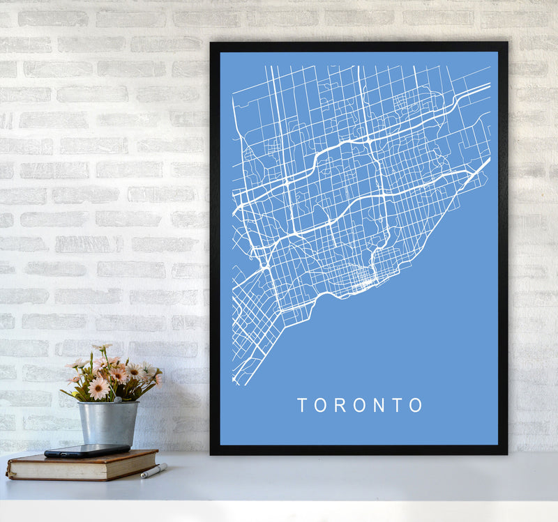 Toronto Map Blueprint Art Print by Pixy Paper A1 White Frame