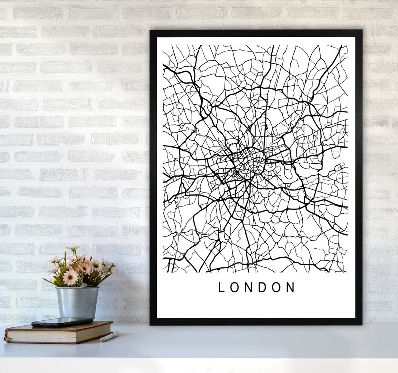 London Map Art Print by Pixy Paper A1 White Frame