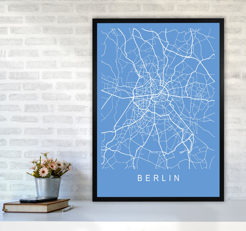 Berlin Map Blueprint Art Print by Pixy Paper A1 White Frame