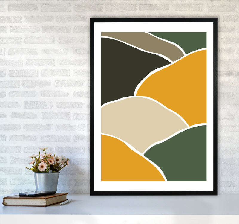 Wild Collection Hills Abstract Art Print by Pixy Paper A1 White Frame