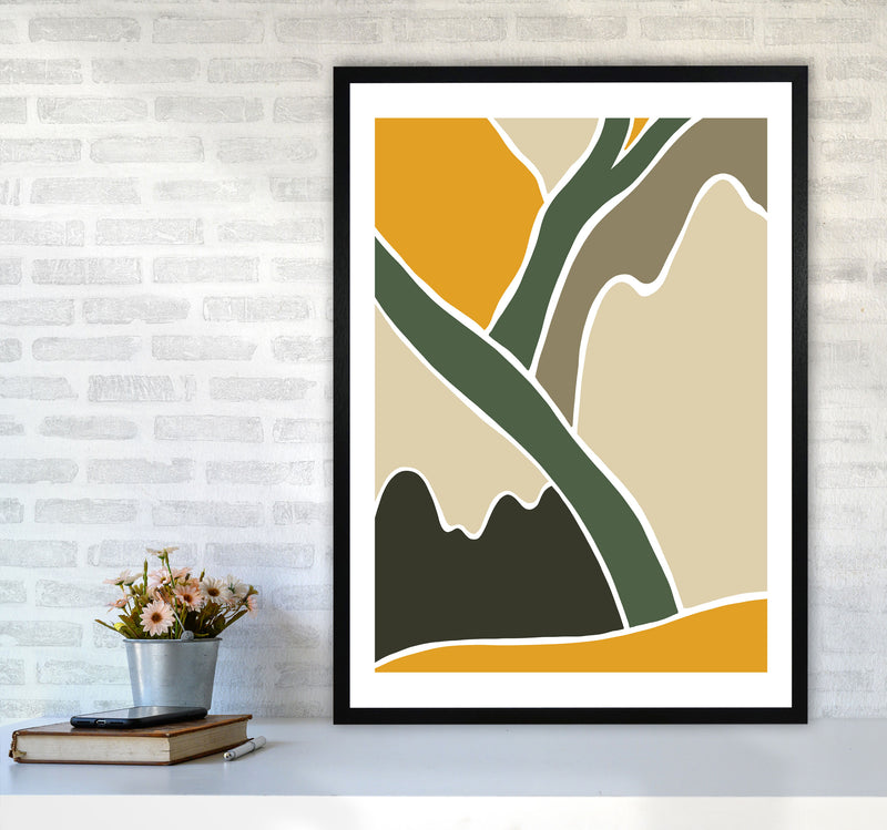 Wild Collection Mountains Abstract Art Print by Pixy Paper A1 White Frame