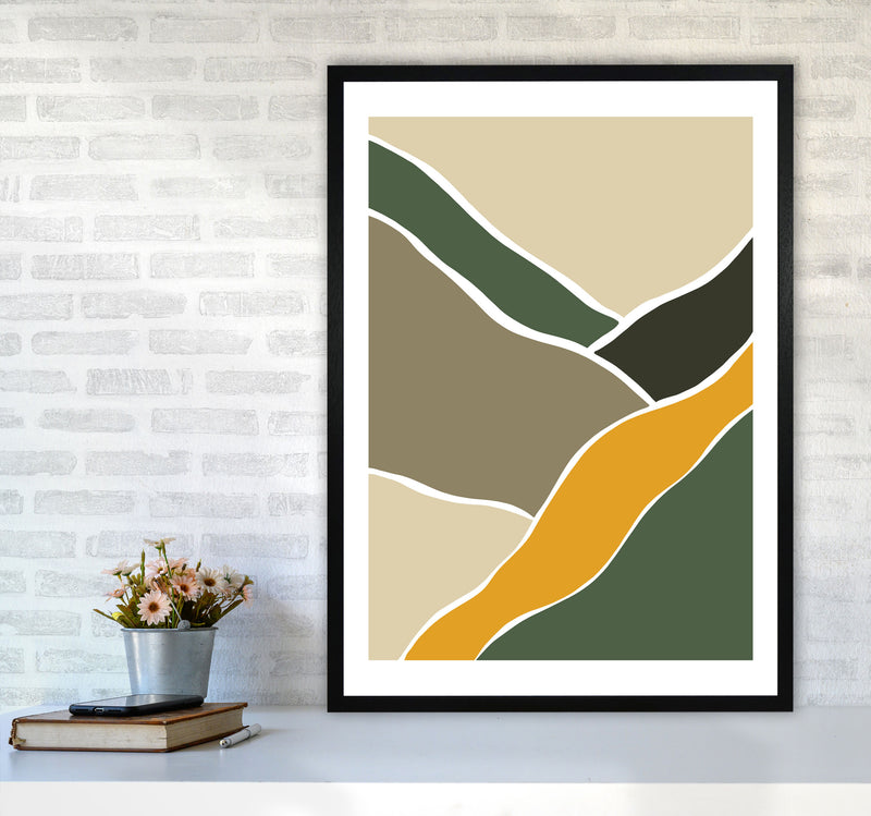 Wild Collection Rocky Roads Abstract Art Print by Pixy Paper A1 White Frame