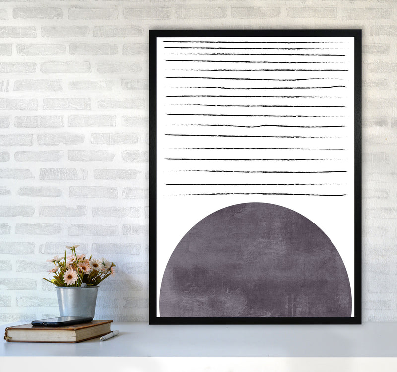 Sun lines pink cotton Art Print by Pixy Paper A1 White Frame