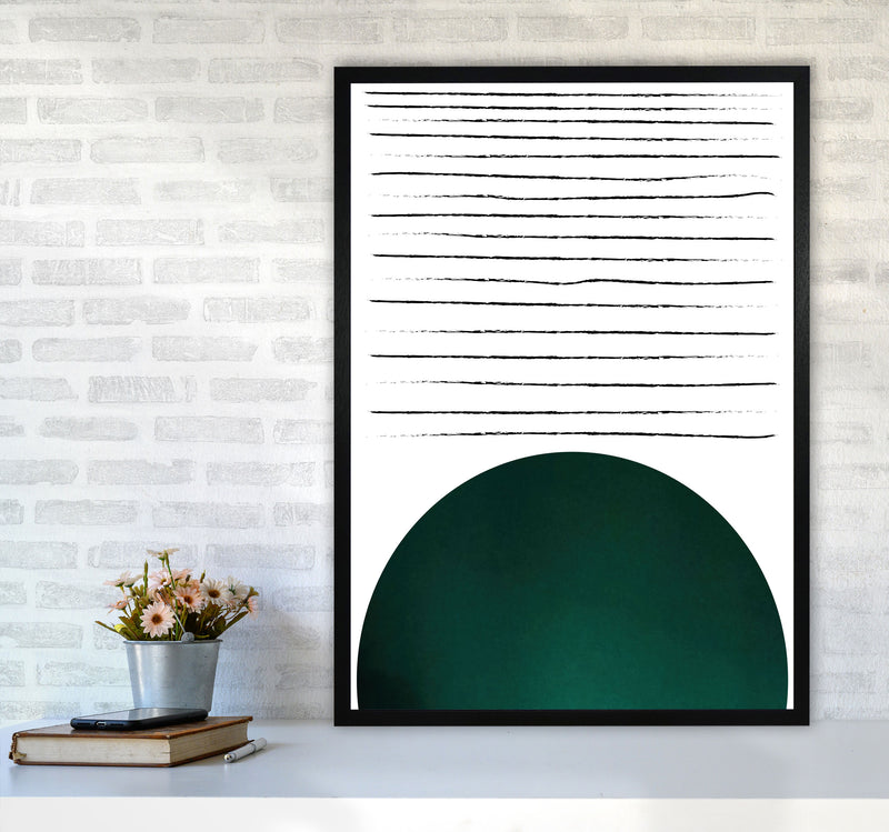 Sun lines emerald Art Print by Pixy Paper A1 White Frame