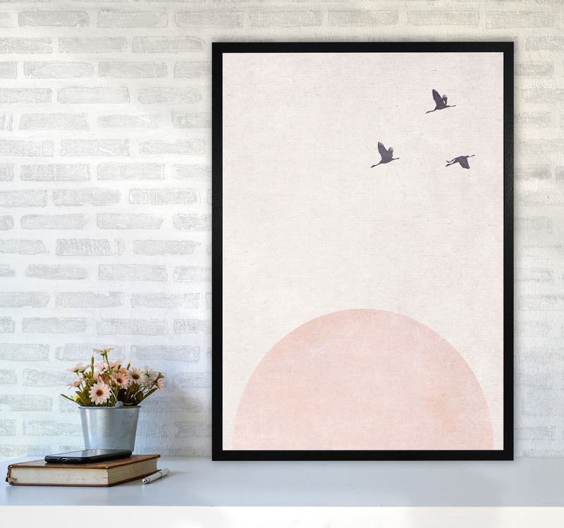 Rising sun pink cotton Art Print by Pixy Paper A1 White Frame
