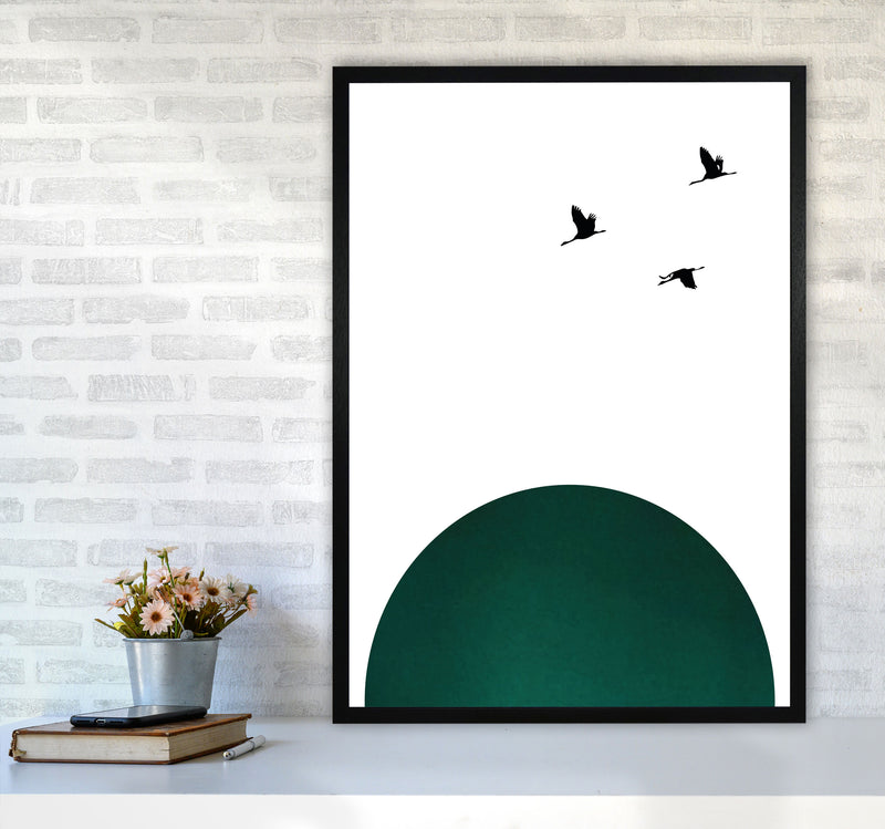 Rising sun emerald Art Print by Pixy Paper A1 White Frame