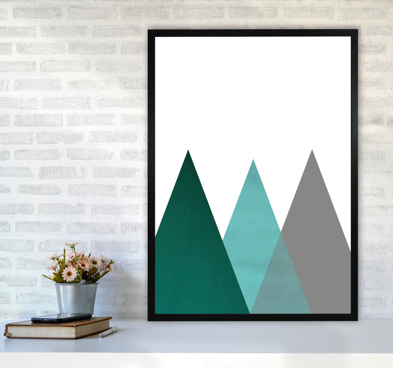 Mountains emerald Art Print by Pixy Paper A1 White Frame