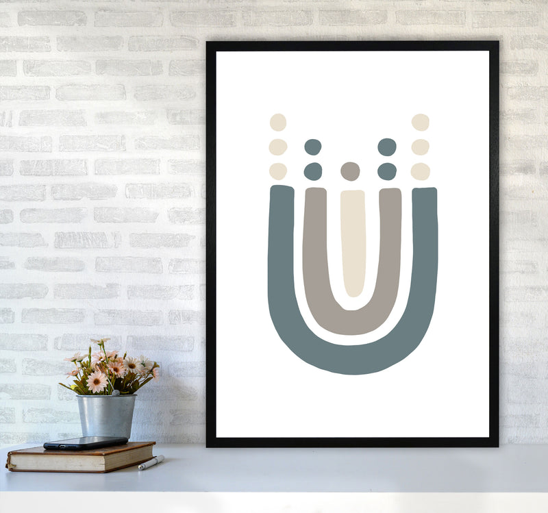 Inspired Upside Down Natural Rainbow White Art Print by Pixy Paper A1 White Frame