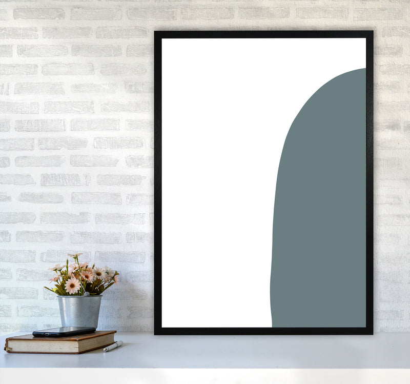 Inspired Teal Half Stone Right Art Print by Pixy Paper A1 White Frame