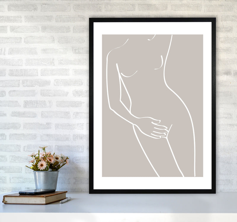 Inspired Stone Woman Silhouette Line Art Art Print by Pixy Paper A1 White Frame