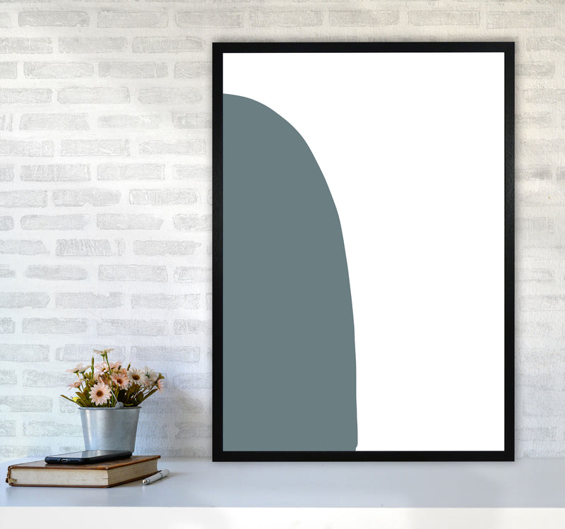 Inspired Teal Half Stone Left Art Print by Pixy Paper A1 White Frame