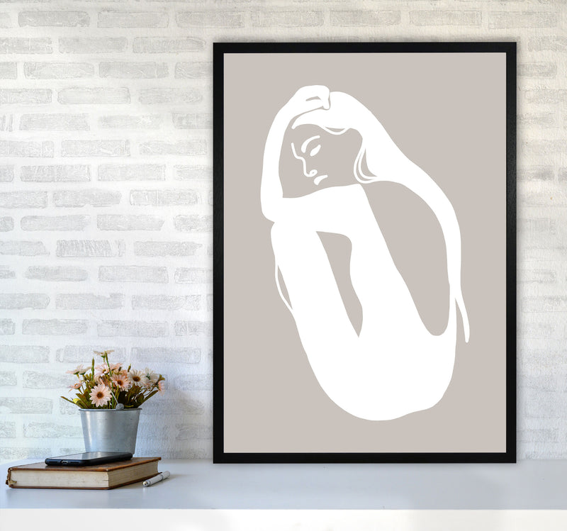 Inspired Stone Woman Silhouette Art Print by Pixy Paper A1 White Frame