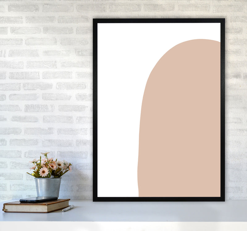 Inspired Pink Abstract Shape Art Print by Pixy Paper A1 White Frame