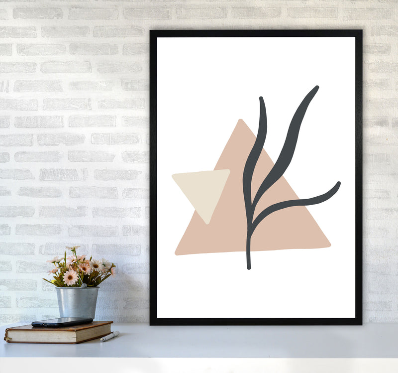 Inspired Pink Triangle Abstract Art Print by Pixy Paper A1 White Frame