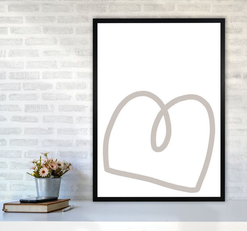 Inspired Stone Line Art Art Print by Pixy Paper A1 White Frame