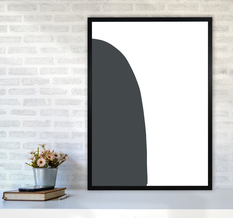 Inspired Off Black Half Stone Left Art Print by Pixy Paper A1 White Frame