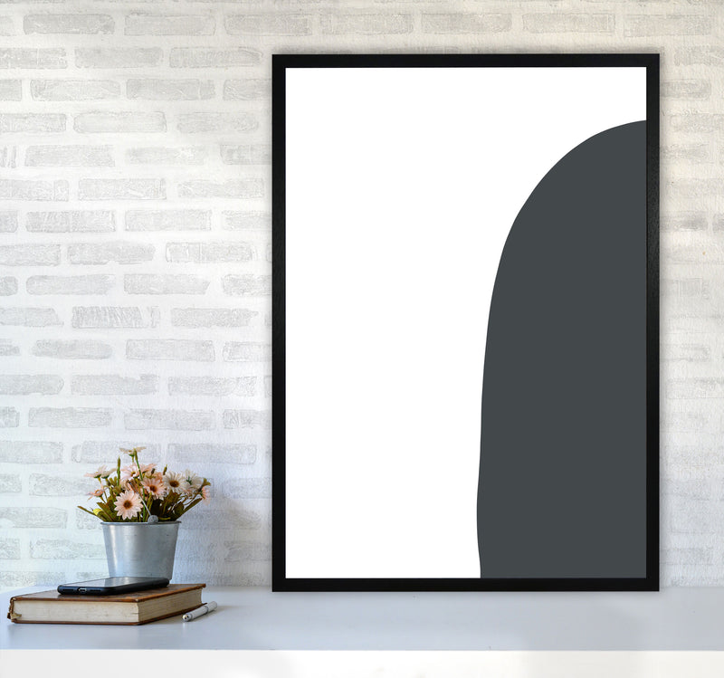 Inspired Off Black Half Stone Right Art Print by Pixy Paper A1 White Frame