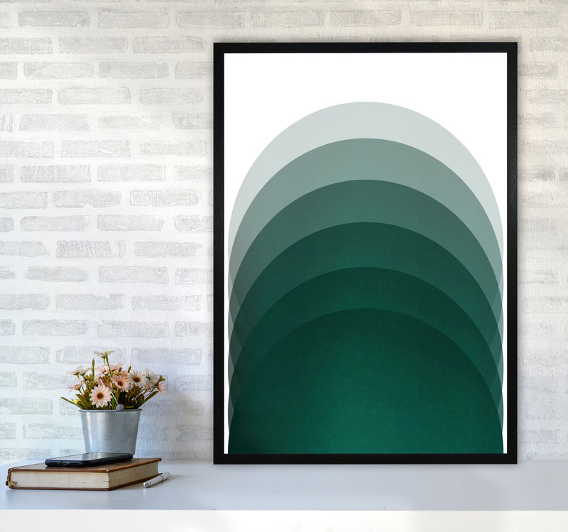 Gradient Sun rising emerald Art Print by Pixy Paper A1 White Frame