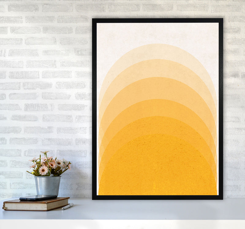 Gradient Sun rising mustard Art Print by Pixy Paper A1 White Frame