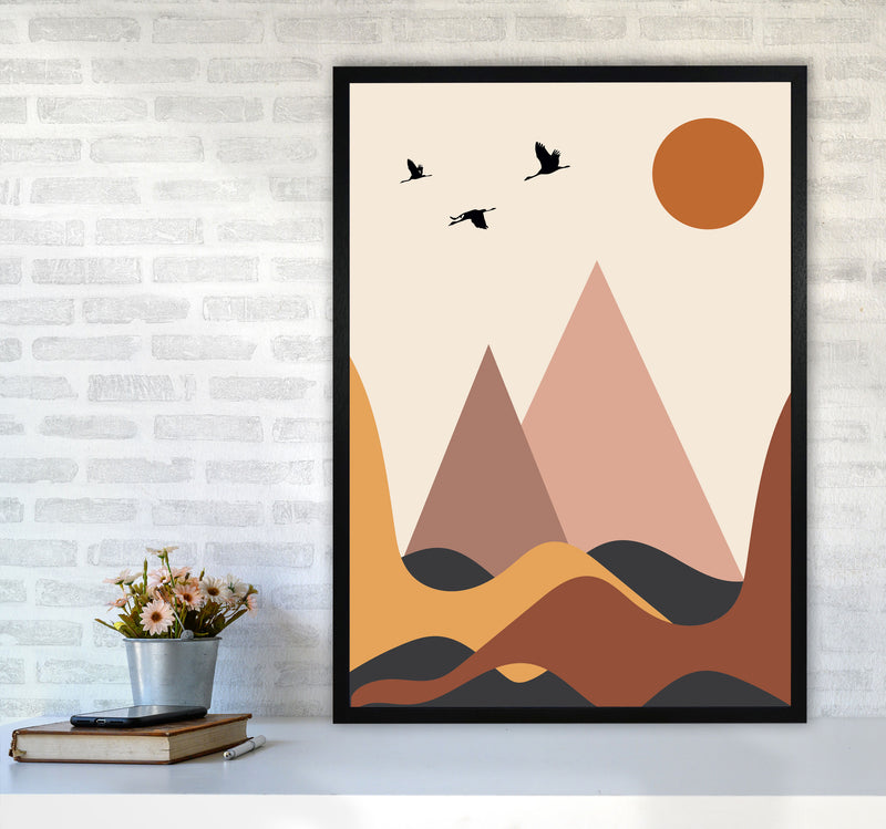 Autumn Mountains abstract Art Print by Pixy Paper A1 White Frame