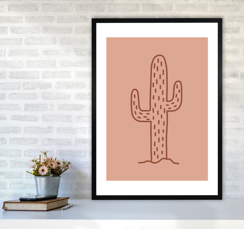 Autumn Warm Cactus abstract Art Print by Pixy Paper A1 White Frame