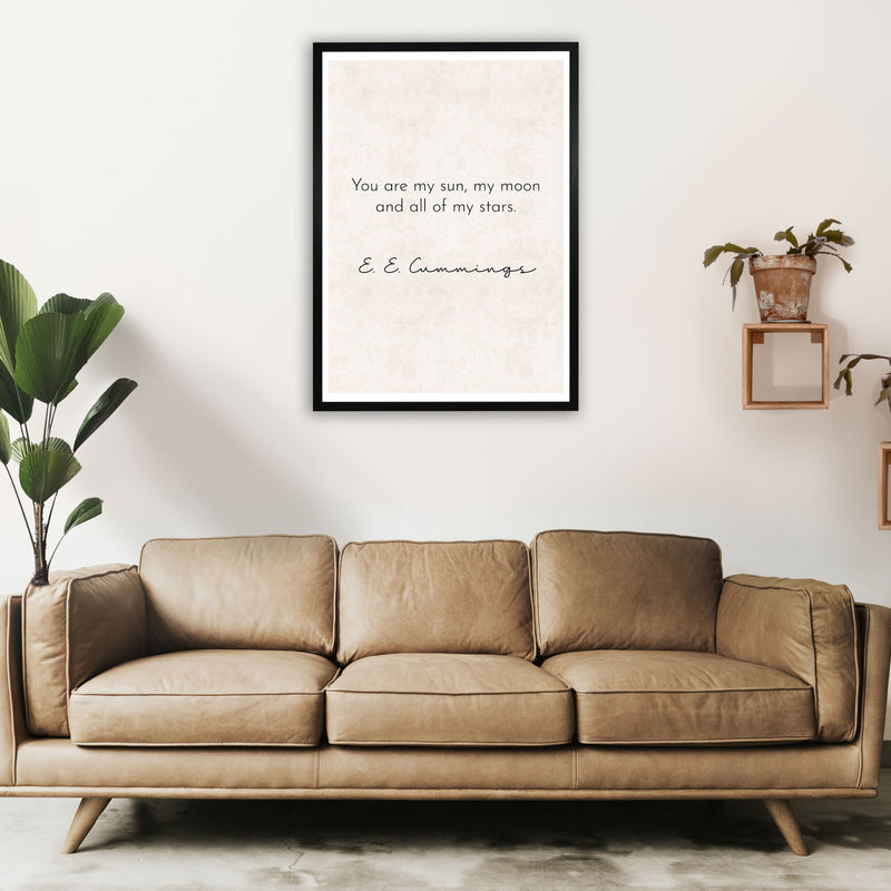 You Are My Sun - Cummings Art Print by Pixy Paper A1 White Frame