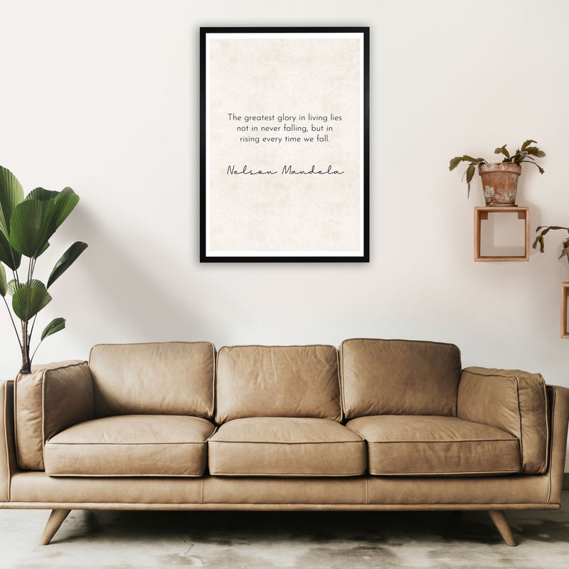 Greatest Glory - Nelson Mandela Art Print by Pixy Paper A1 White Frame