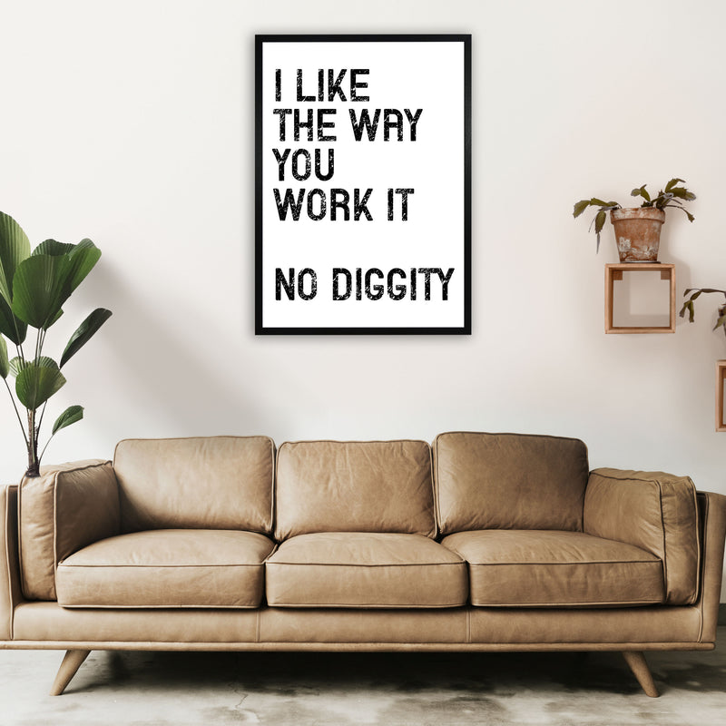 No Diggity Art Print by Pixy Paper A1 White Frame