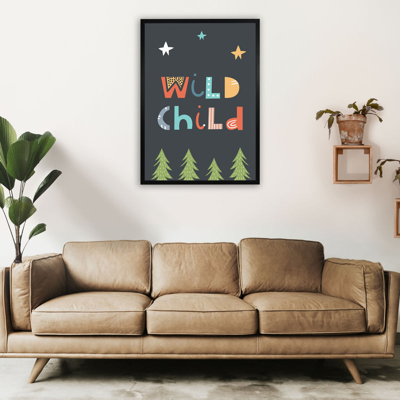 Wild child Neutral kids Art Print by Pixy Paper A1 White Frame