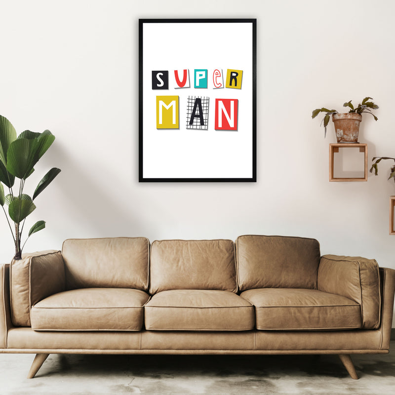 Super man Art Print by Pixy Paper A1 White Frame