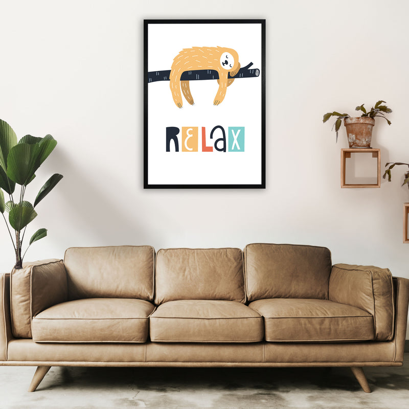 Relax sloth Neutral kids Art Print by Pixy Paper A1 White Frame