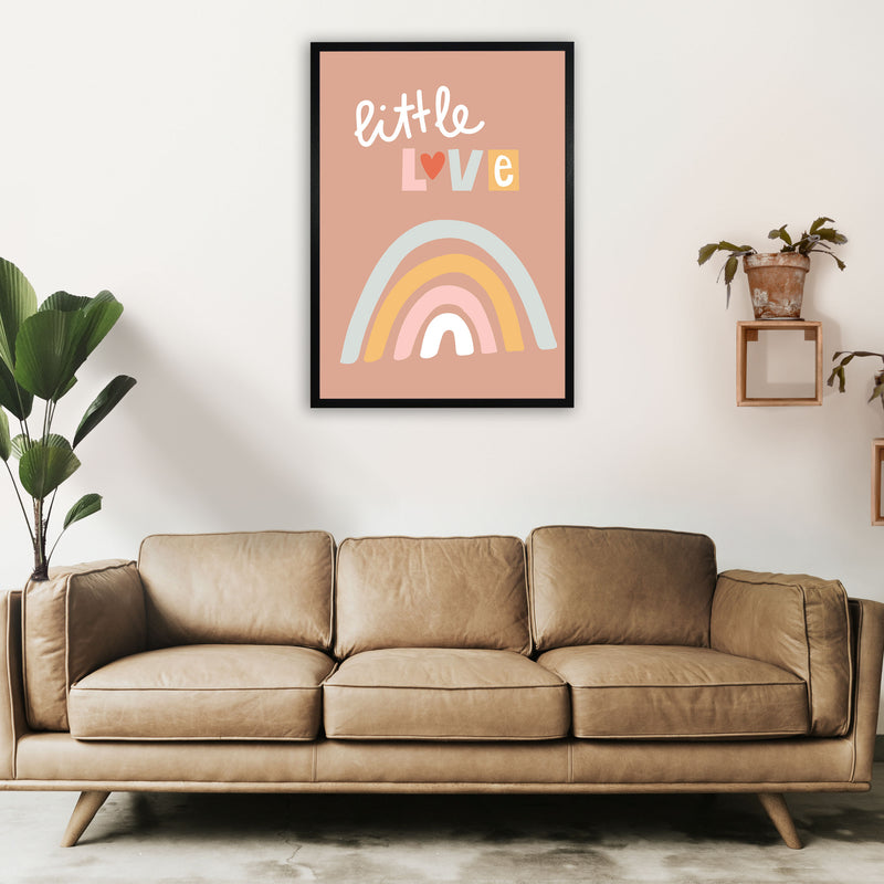 Little love rainbow Neutral kids Art Print by Pixy Paper A1 White Frame