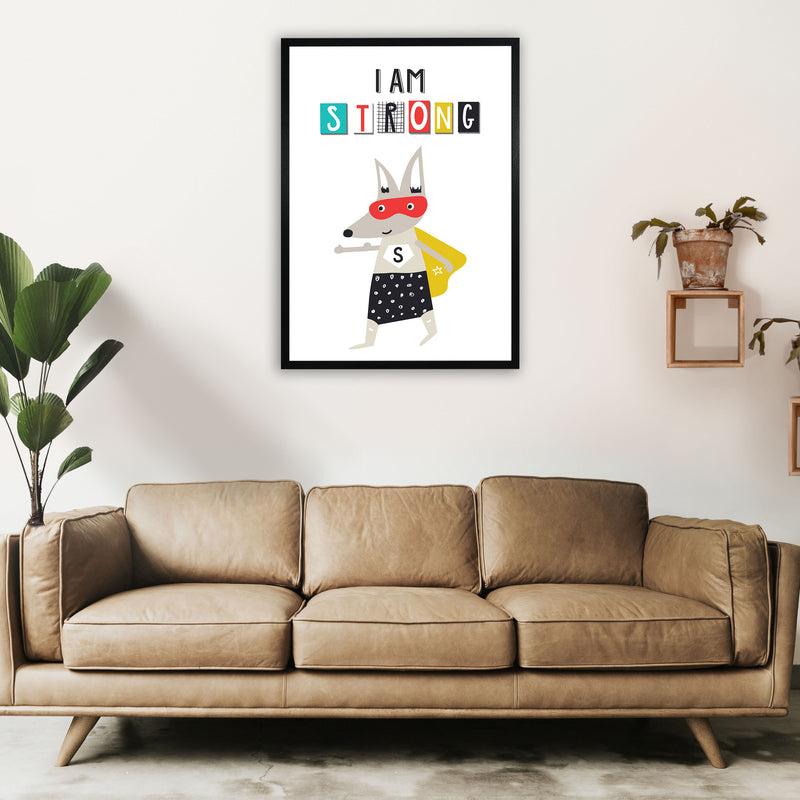 I am strong superhero Art Print by Pixy Paper A1 White Frame