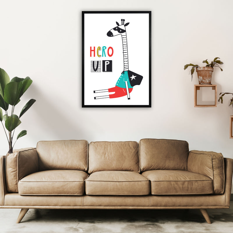 Hero up giraffe Art Print by Pixy Paper A1 White Frame
