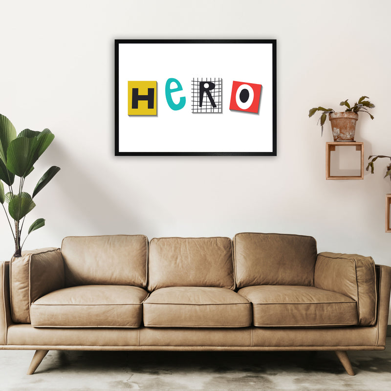Hero typo Art Print by Pixy Paper A1 White Frame