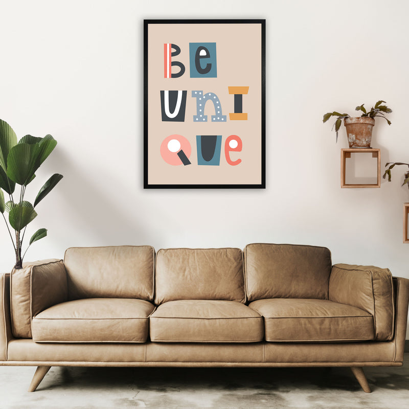 Be Unique Neutral kids Art Print by Pixy Paper A1 White Frame