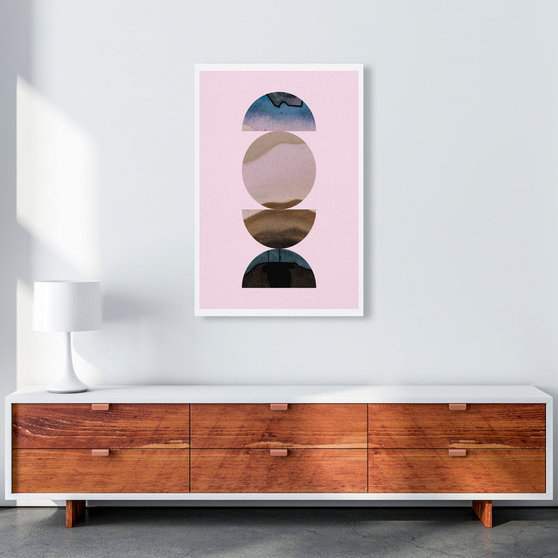 Abstract Circles Pink Background Modern Print A1 Canvas