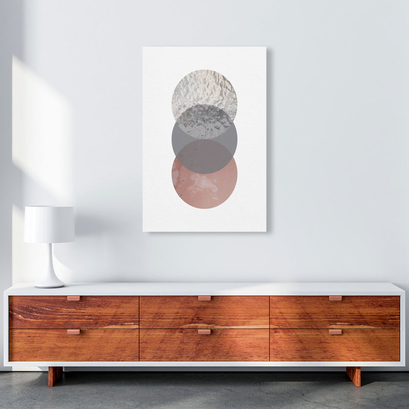 Peach, Sand And Glass Abstract Circles Modern Print A1 Canvas