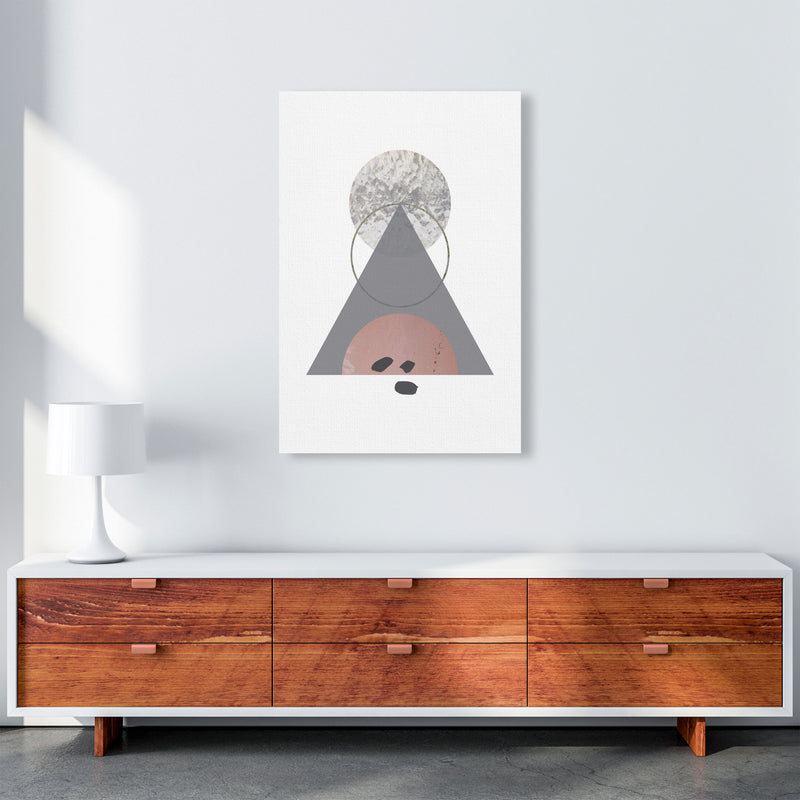 Peach, Sand And Glass Abstract Triangle Modern Print A1 Canvas